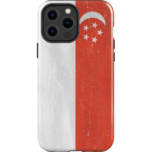 Singapore Flag Distressed iPhone 13 Pro Max Impact Case